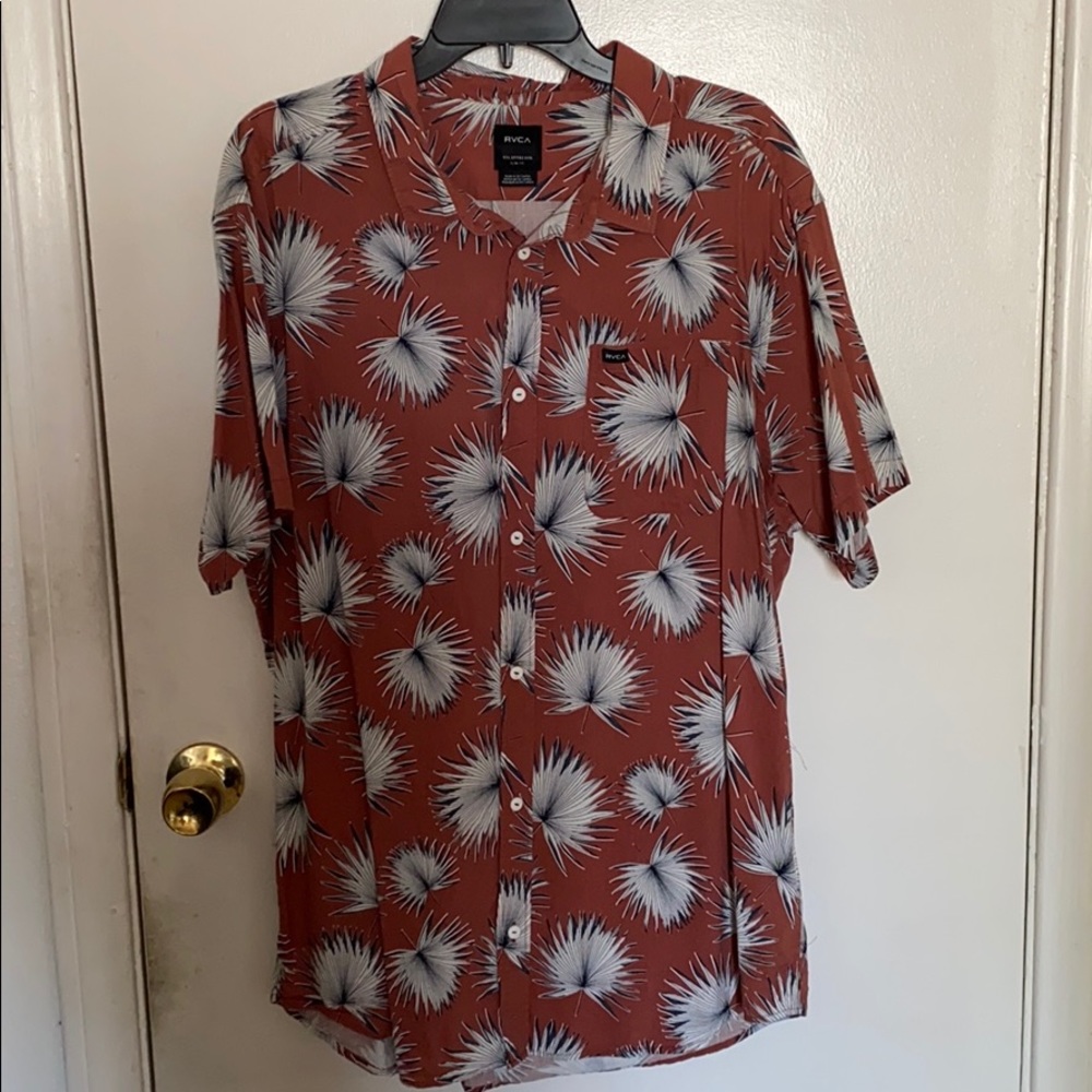 RVCA Men’s Button Down Short Sleeve Shirt XXL